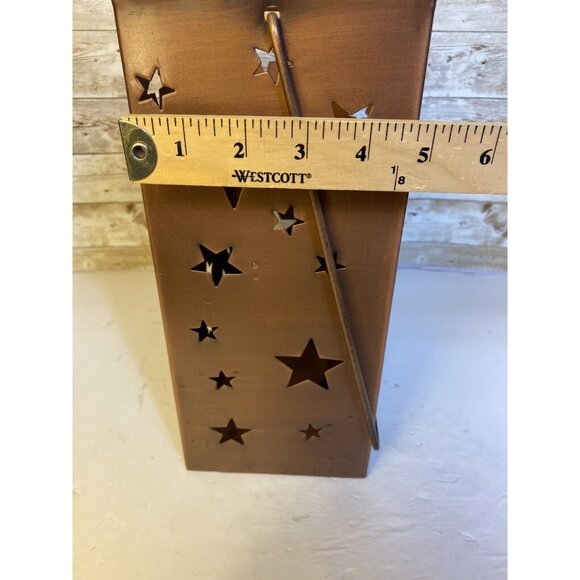 Rustic Stars Metal Lantern Luminary For 12” Tall Fits 3” Diameter Pillar Candle - Picture 10 of 14